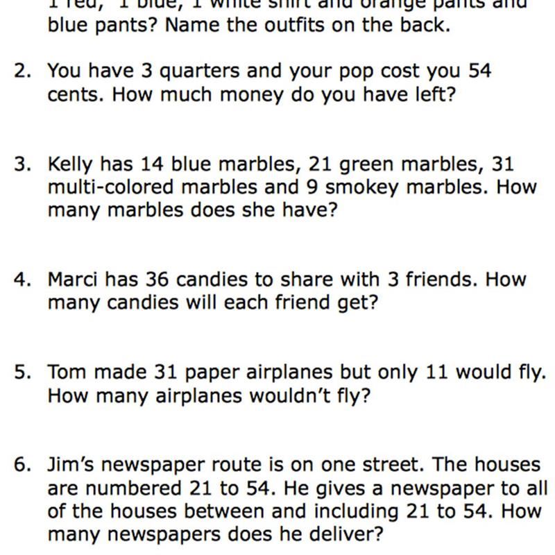 Math week 5 word problems Math week 5 word problems